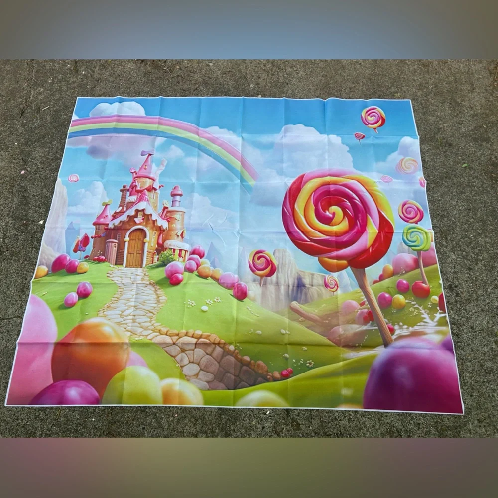 Candy land castle backdrop, 4 x 4, candy land game party, candy party